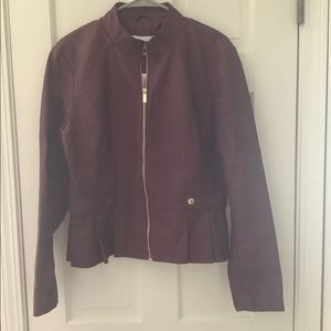 New York and Company Faux Cherry Leather Jacket